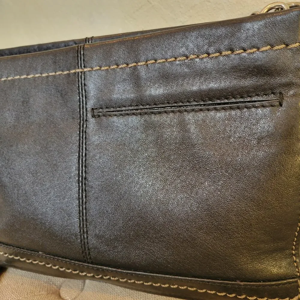THE SAK Iris Purse Black Leather 3-Way Demi Clutch Adjustable Crossbody Bag - Picture 5 of 12